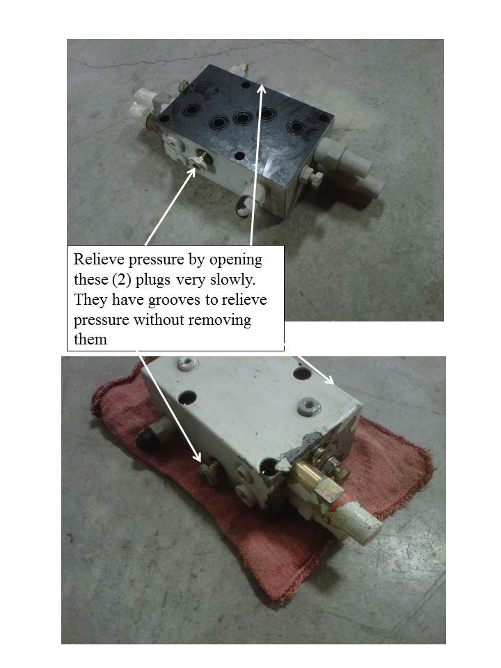 Relieving Pressure From CIFA One Block Holding Valves